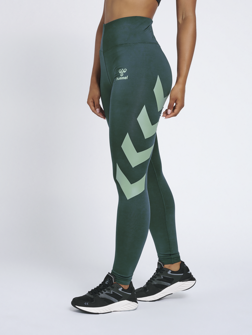 hmlPARIS HIGH WAIST TIGHTS, DARKEST SPRUCE, model