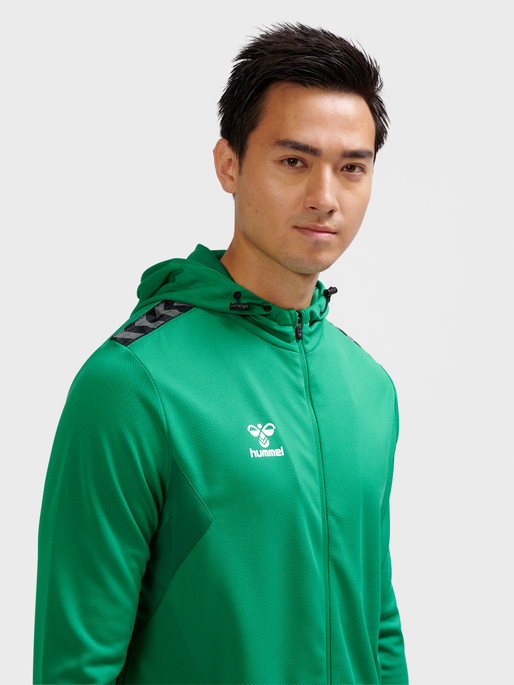 hmlAUTHENTIC PL ZIP HOODIE, JELLY BEAN, model