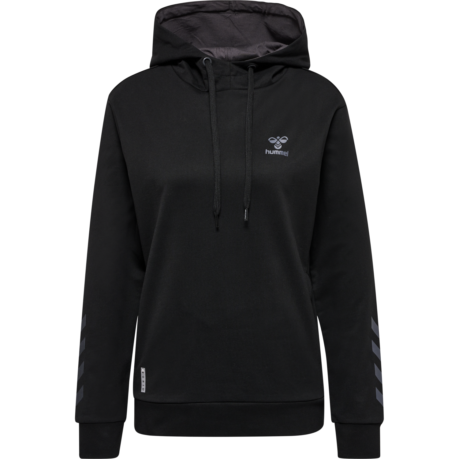 hmlOFFGRID COTTON HOODIE WO, JET BLACK/FORGED IRON, packshot