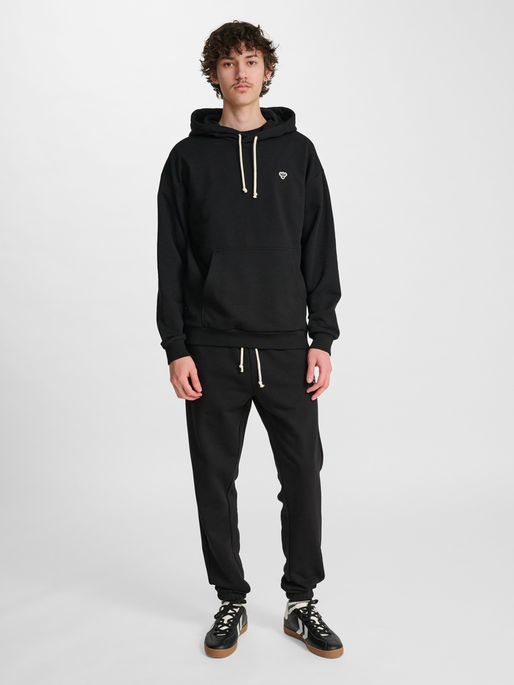 hmlLOOSE HOODIE BEE, BLACK, model