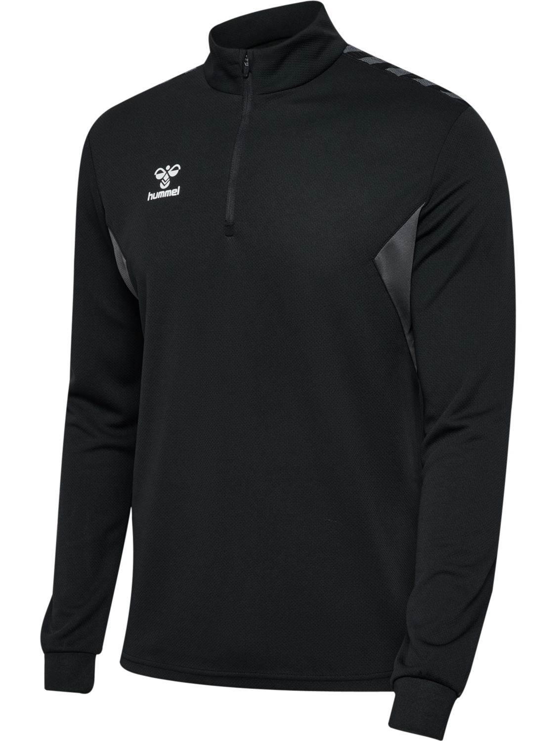hmlAUTHENTIC HALF ZIP SWEAT, BLACK, packshot