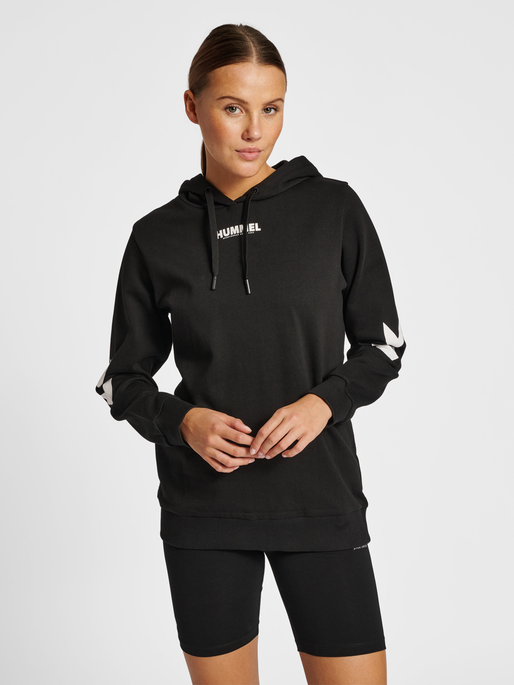 hmlLEGACY WOMAN HOODIE, BLACK, model