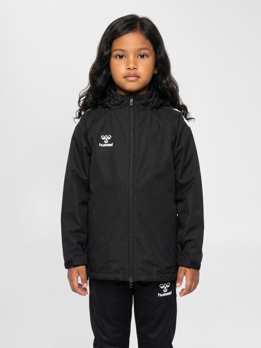 hmlLEAD 2.0 ALL-WEATHER JACKET KIDS, BLACK, model