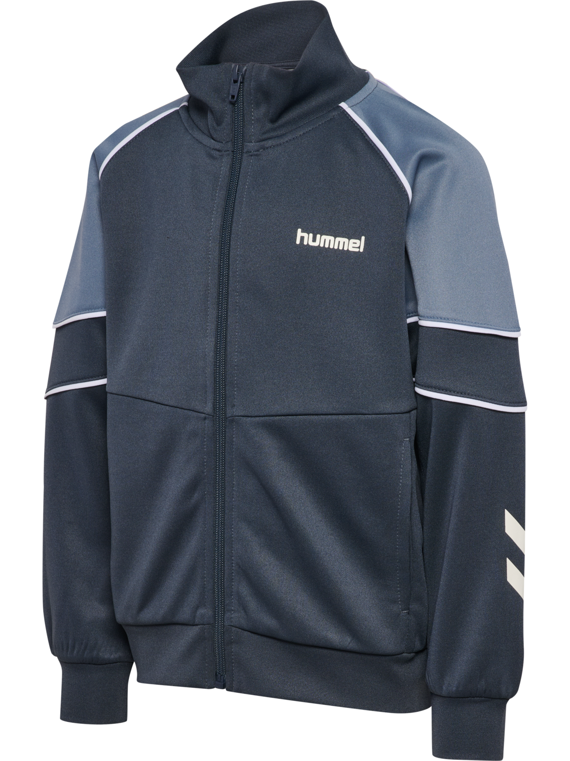 hmlJR REG POLY BLOCK ZIP JACKET, OMBRE BLUE, packshot