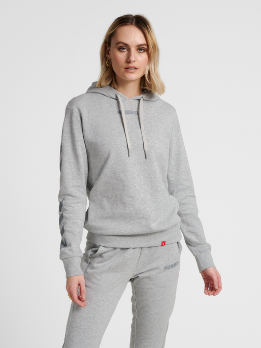 hmlLEGACY HOODIE, GREY MELANGE, model