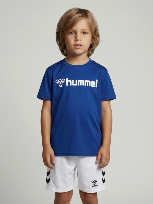 hmlLOGO JERSEY S/S KIDS, TRUE BLUE, model