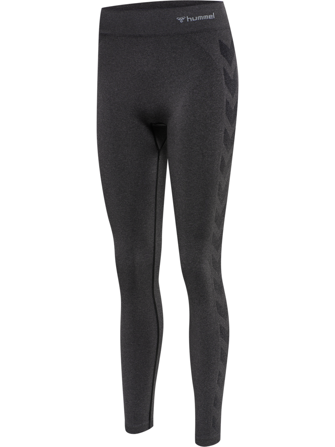 hmlCI SEAMLESS MID WAIST TIGHTS, BLACK MELANGE, packshot