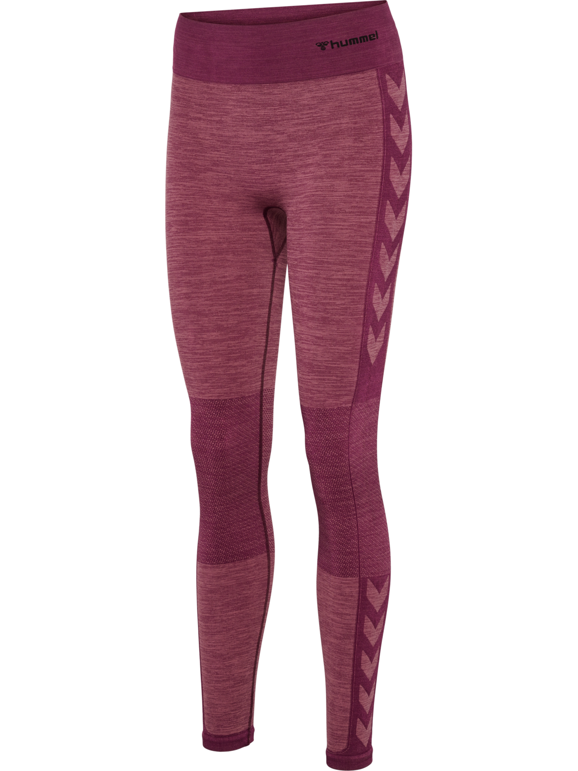 hmlCLEA SEAMLESS MID WAIST TIGHTS, GRAPE WINE/CRUSHED BERRY MEL, packshot