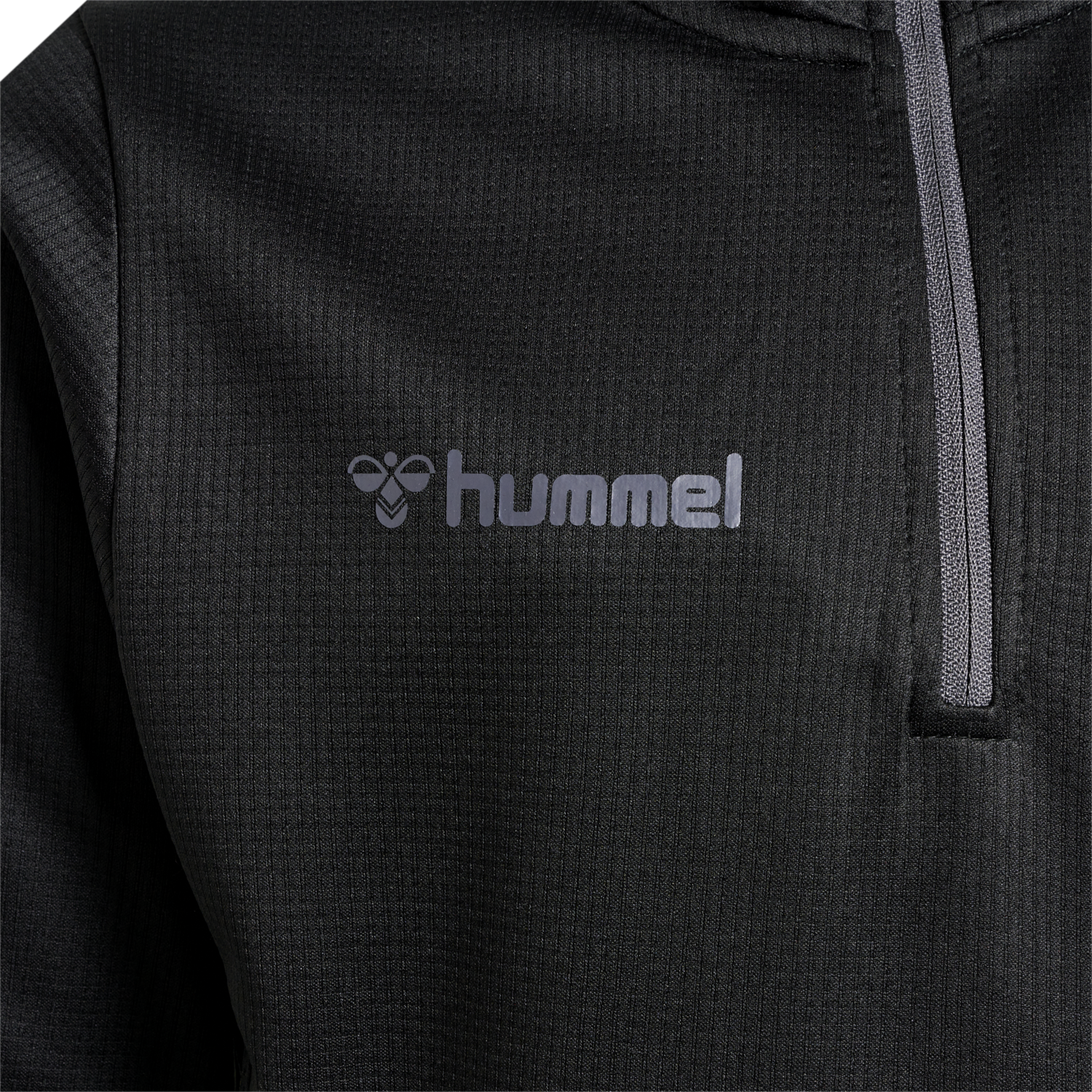 hmlAUTHENTIC KIDS HALF ZIP SWEATSHI, BLACK/ASPHALT, packshot