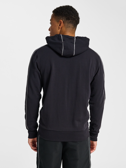 hmlPULSE PIPING ZIP HOODIE, BLACK, model