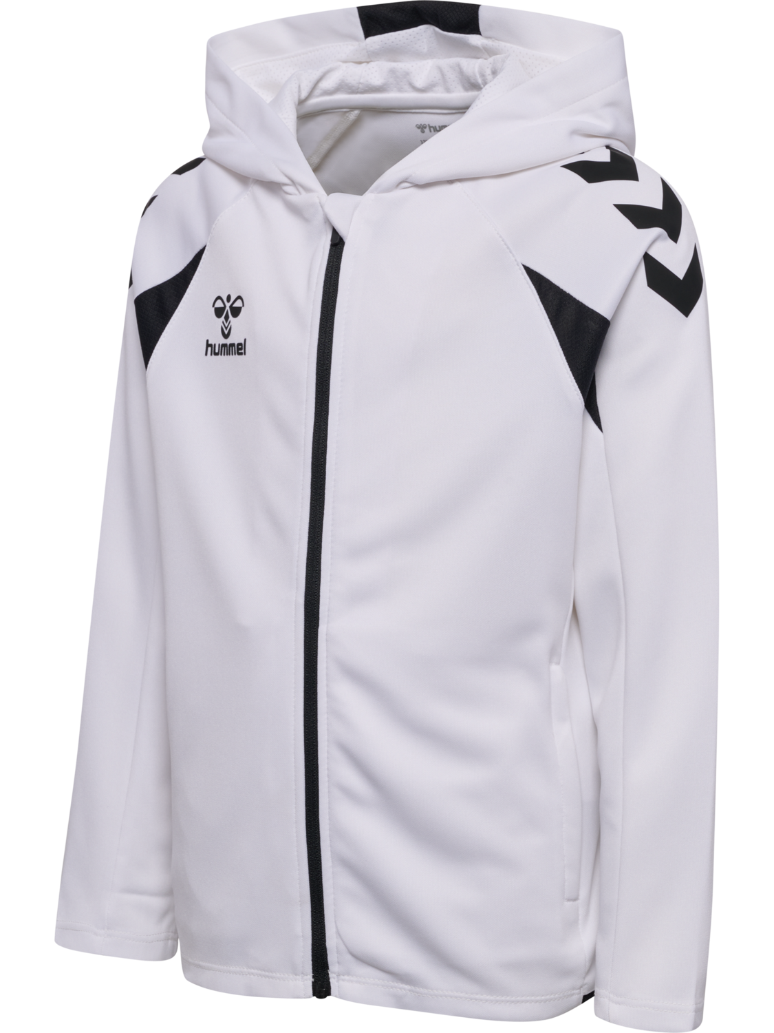hmlCORE 2.0 ZIP HOODIE KIDS, WHITE/BLACK, packshot