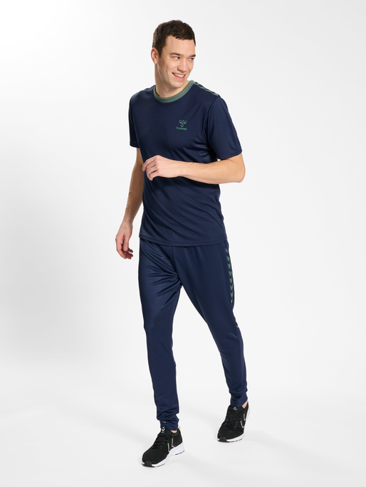 hmlSTALTIC POLY JERSEY S/S, MARINE/DUCK GREEN, model