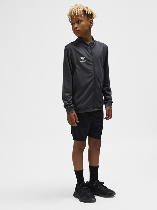 hmlAUTHENTIC PL ZIP JACKET KIDS, ASPHALT, model