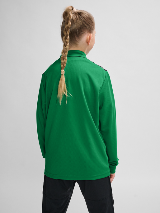hmlAUTHENTIC HALF ZIP SWEAT KIDS, JELLY BEAN, model