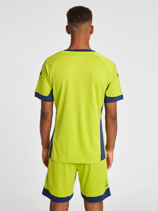 hmlLEAD S/S POLY JERSEY, LIME PUNCH, model