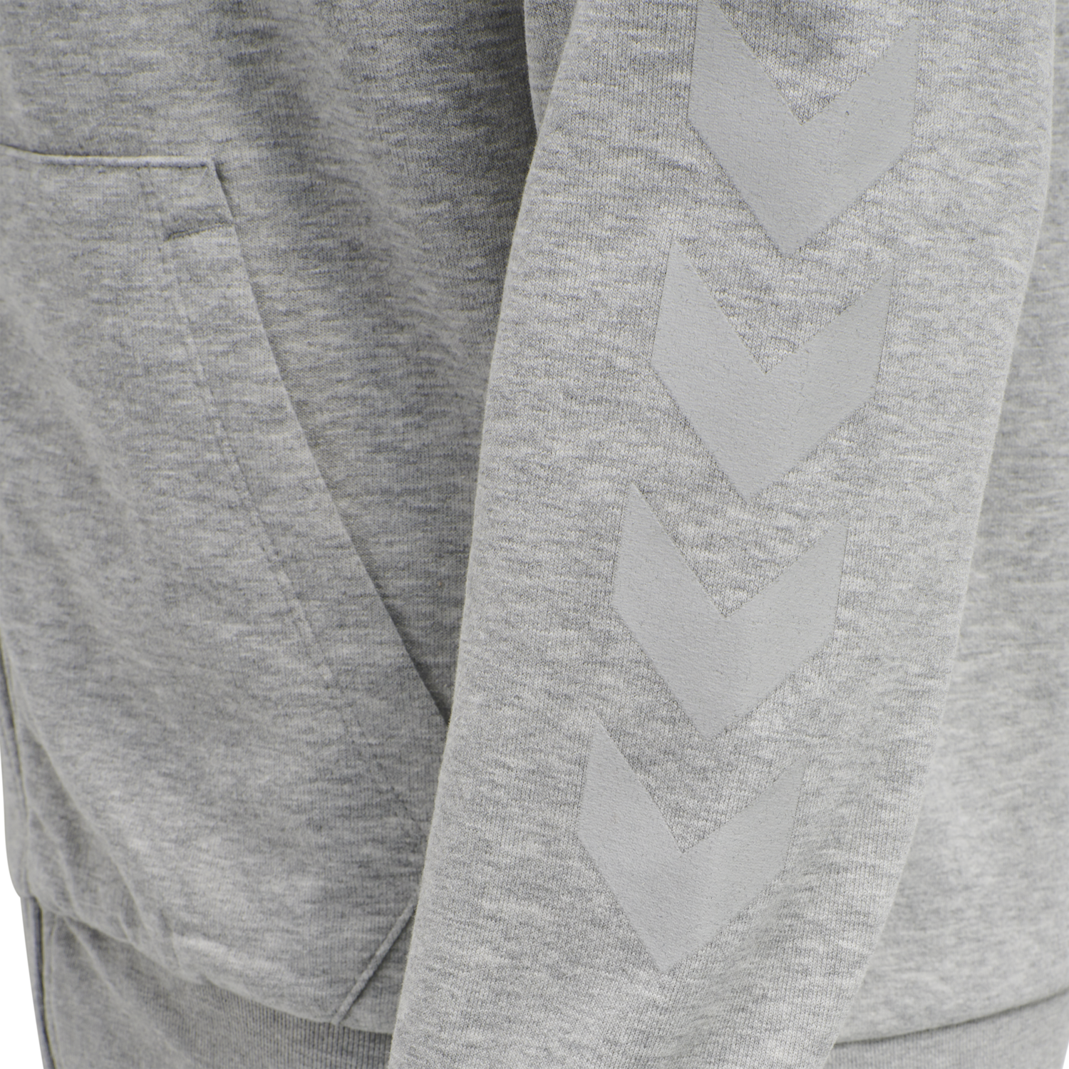 hmlISAM ZIP HOODIE, GREY MELANGE, packshot