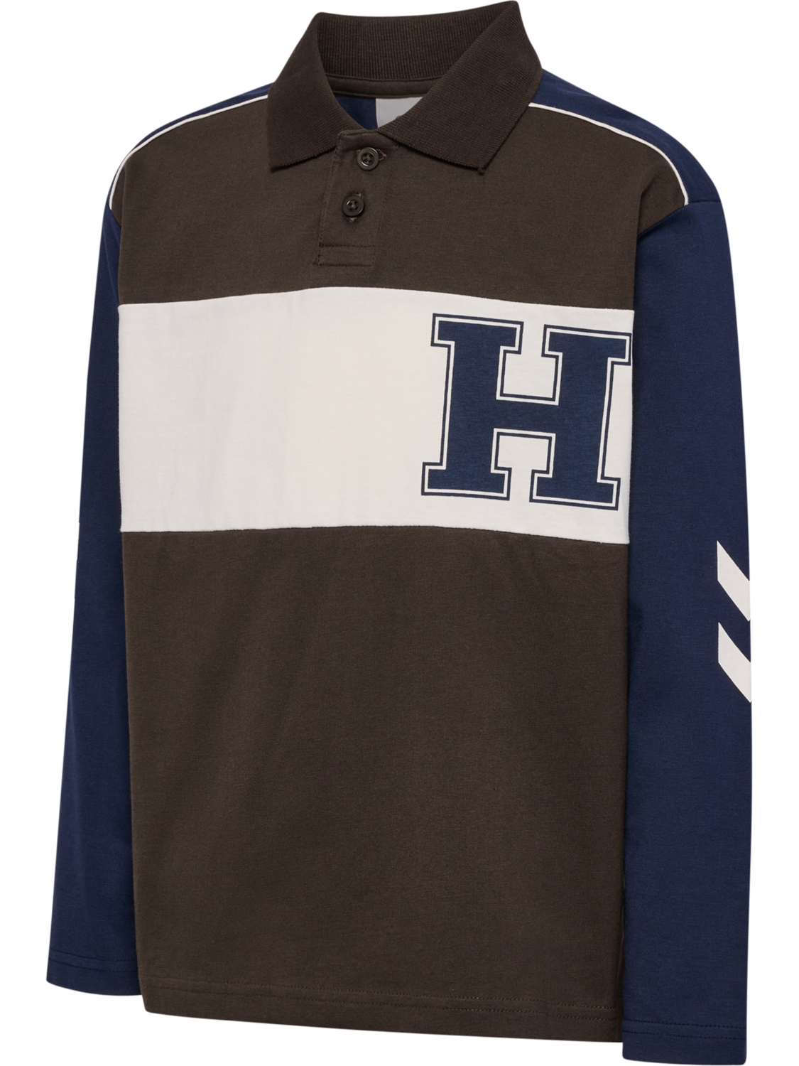 hmlROBIN JERSEY POLO L/S, TURKISH COFFEE, packshot